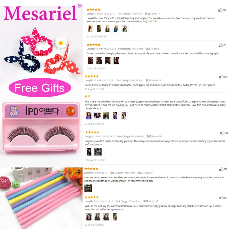 Mesariel Brazilian Deep Wave 360 Free Part Lace Frontal Closure 100% Non-Remy Human Hair Natural Color 10-20 Inch