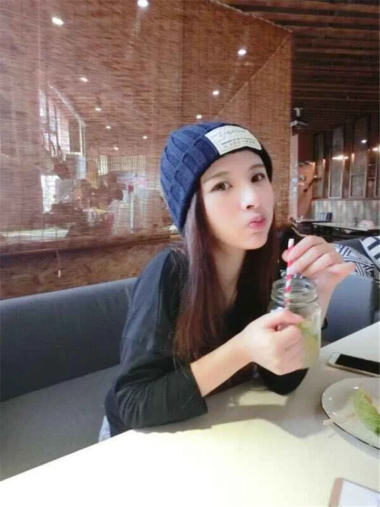 2018 Patch Wool Hat Autumn And Winter Warm Knit Student Hat Tide Men And Women Cold Cap Pullover Cap Pointed Hat ACI89 (8)
