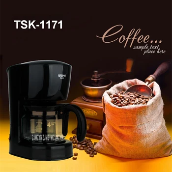 

220V/50Hz Fully Automatic Coffee Machine Cups Coffee Machine for American Coffee Machines food grade PP material TSK-1171 0.6L