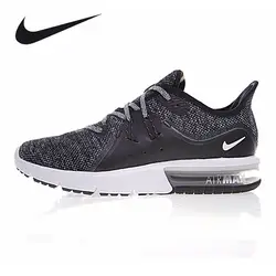 Официальный Оригинальная продукция Nike AIR MAX SEQUENT 3 для мужчин's подушки кроссовки темно серый поглощения скольжения носимых дышащая обувь 921694