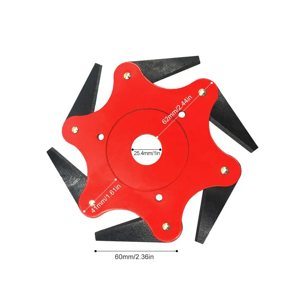 Газонокосилка триммерная головка 6 стальных лезвий бритвы 65Mn газонокосилка трава Пожиратель сорняков щетка резак инструмент красный для сада сорняки открытый