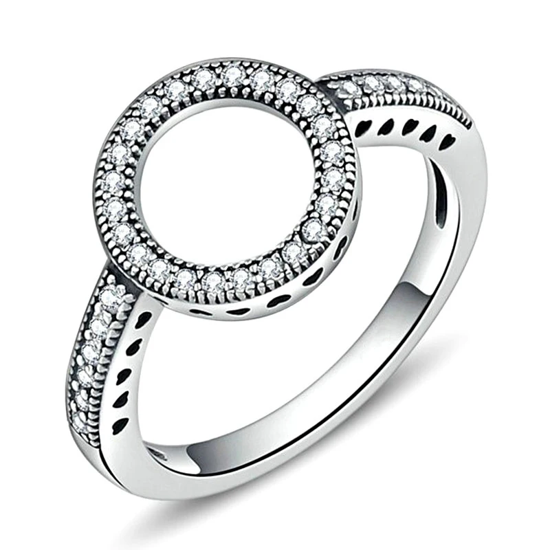 Модное Кристальное серебряное кольцо для женщин, цветок любовь, сердце, корона, кольца на палец, коктейльное Фирменное кольцо, ювелирное изделие, Прямая поставка