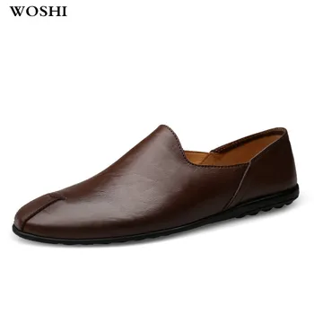 

Men Flats Fashion Slip-On Driving Shoes spring autumn Mocassins Homme Male Loafers genuine Leather Shoes Footwear zapatos hombre