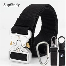 SupSindy мужской холщовый ремень быстросъемный с металлической пряжкой нейлоновый тренировочный ремень военный армейский Кобра тактические ремни для джинсов мужской ремень