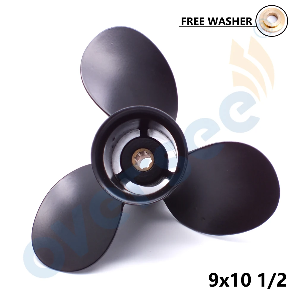 48-828158A12 Пропеллер для Mercury новый черный Макс 9x10,5 Prop 6-15hp 48-828158A12 подвесной мотор 48-828158A12 Пропеллер для Mercury новый черный Макс 9x10,5 Prop 6-15hp 48-828158A12 подвесной мотор