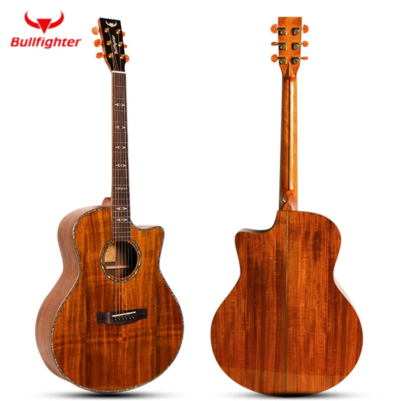 Bullfighter D1M 41 дюймов Акустическая гитара Закрытая Агатовая ручка Акация деревянная