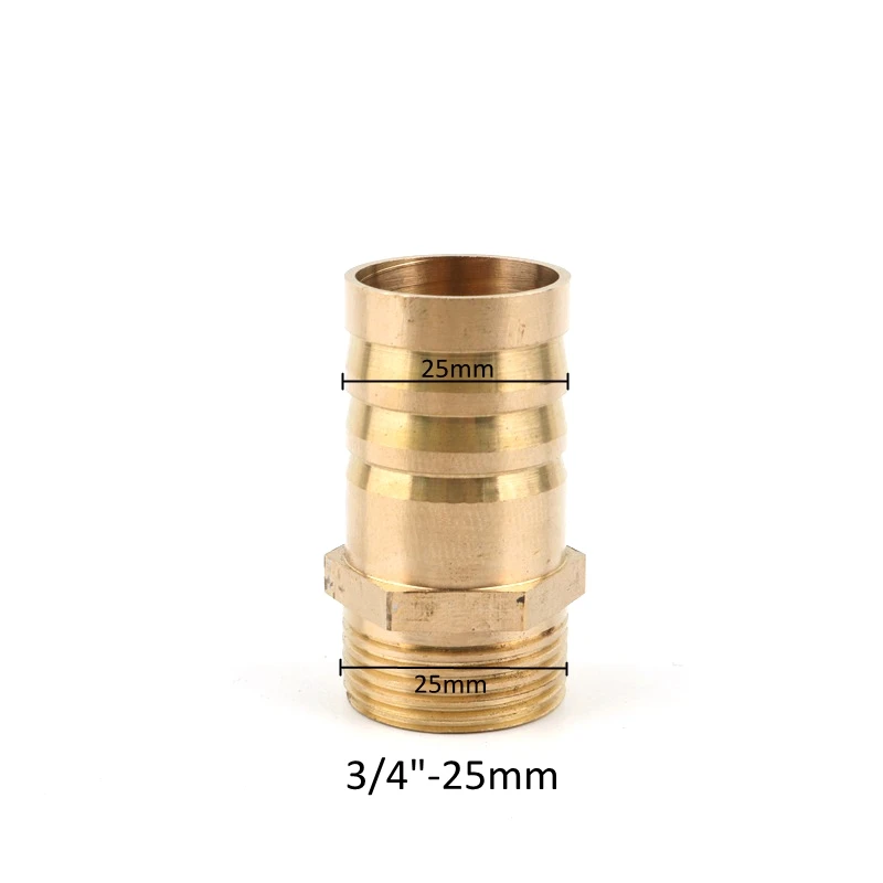 1pc Copper 3/4 inch Male Thread to 8mm 10mm 12mm 16mm 25mm Straight Connector Gas Aquarium Air Pump Hose Water Pump Pipe Adapter