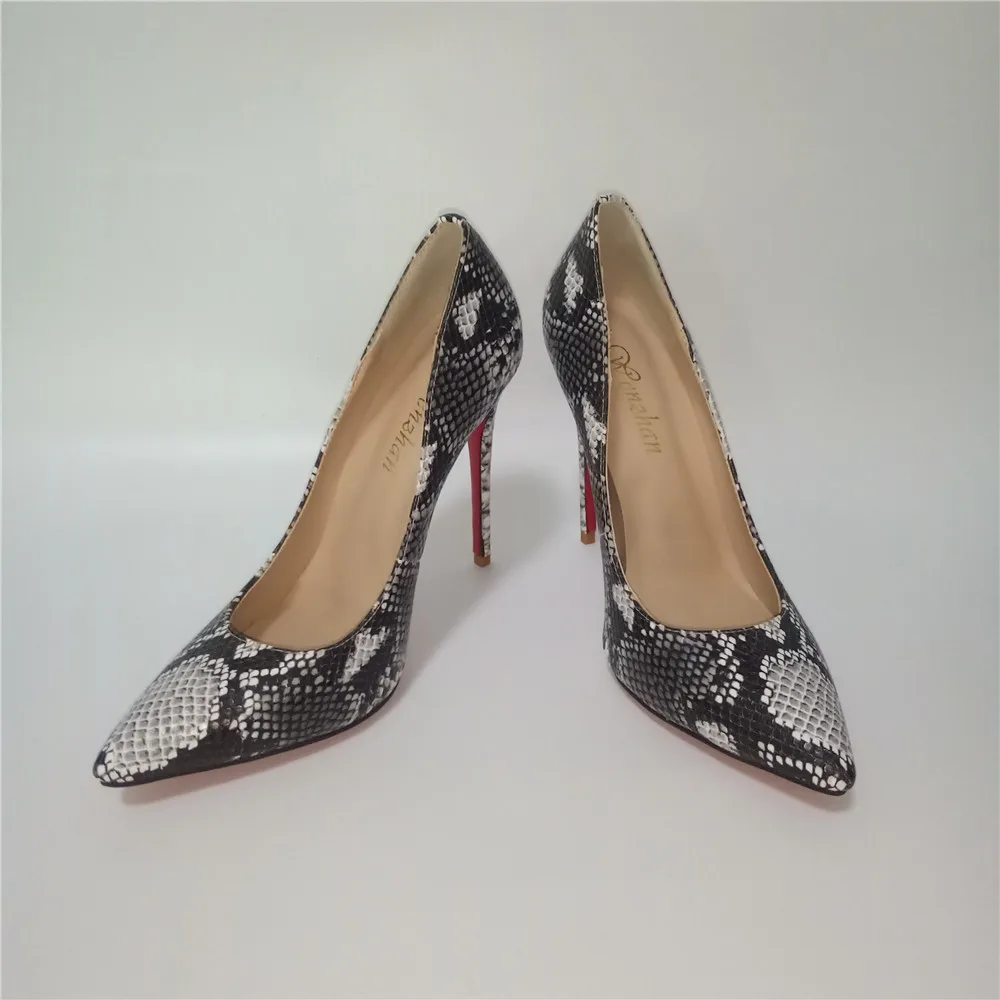 Snake Leather Pumps With Handbag Attractive High Heel Pointed Toe Soft Shoes With Bag Custom Heel Accept! WENZHAN 36-43 A95-7