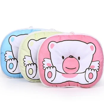 

Newborn Infant Baby Bear Pattern Pillow Sleeping Support Prevent Flat Head Cushion Plush Animal Shape Cute Soft Pillow