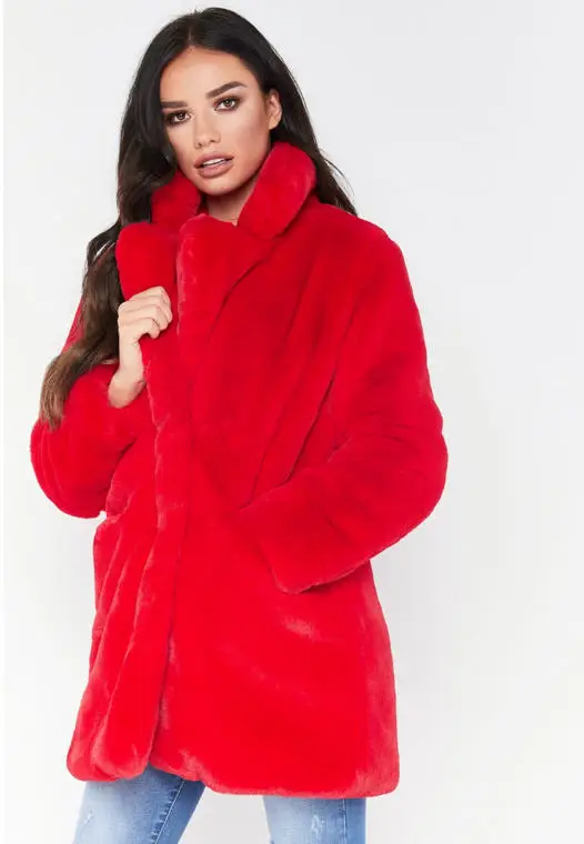 Женский Искусственный мех, пальто осень-зима, свободное, плюшевое пальто для женщин, имитация толстой теплой плюшевой куртки, синее длинное пальто с мехом, A1755