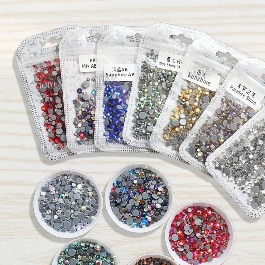 

Mix Sizes about 800pieces/bag hotfix rhinestones flat back crystals strass stones glitters to hot fix on fabric clothes garment