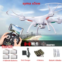 SYMA X5SW дрона с дистанционным управлением с Камера SYMA X5C обновления Wi-Fi Камера Квадрокоптер с дистанционным управлением 2,4G 6-осевой Квадрокоптер с Камера VS H31 X5SW-1