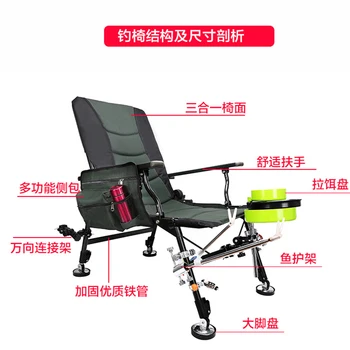 

Special European Style Fishing Chair Multifunctional Folding Fishing Chair Anti Sway Can Lie On Fishing Stool Angling Supplies