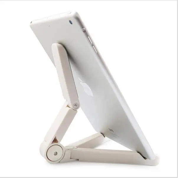 Гибкий Планшеты подставка для телефона чехол для iPad 2/3/4 Air/2 Mini для iPhone 4 5S, 6, 6 S, Plus, для Galaxy S5 S6 край 360 градусов в сложенном виде - Цвет: white