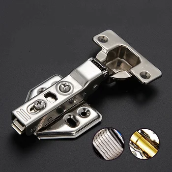 

2pcs! Stainless Steel Door Hydraulic Hinges Plate No-Drilling Hole Door Hinge Damper Buffer Soft Close For Cabinet Cupboard