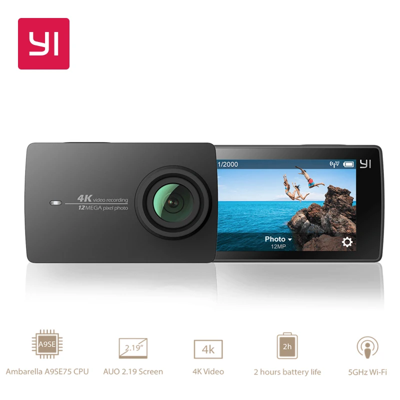 

YI 4K Action Camera International Version Edition Ambarella A9SE Sports Mini Camera ARM 12MP CMOS 2.19" 155 Degree EIS LDC WIFI