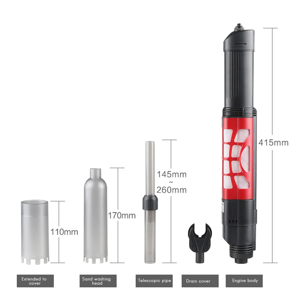 Аквариум, автоматический очиститель воды, гравий, электрический насос для всасывания песка, инструмент для рыбных фекалий, сифон, вакуумный насос, яснее