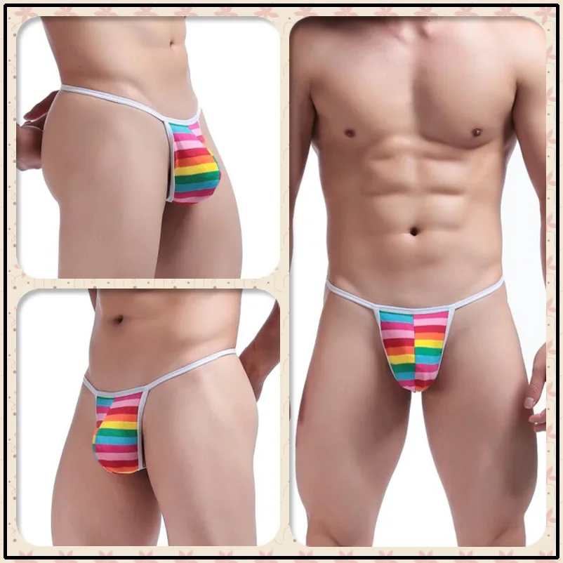 

modal mens micro thongs mens tanga male panties mens thong gay lingerie sexy homme string underwear striped rainbow