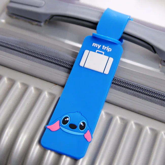 Аксессуары для путешествий багажная бирка прекрасный мультфильм силиконовый 14 цветов чемодан, багаж контрольный лист переносная бирка багажная бирка - Цвет: Синий