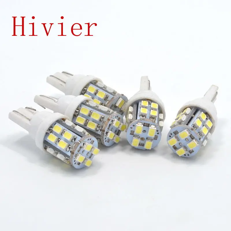 10pcs T10 1206 20SMD 20 Led white Car Wedge Light 20 Smd 3020 W5W 194 168 Auto License Plate Clearance Lamp Reading Bulb DC 12v