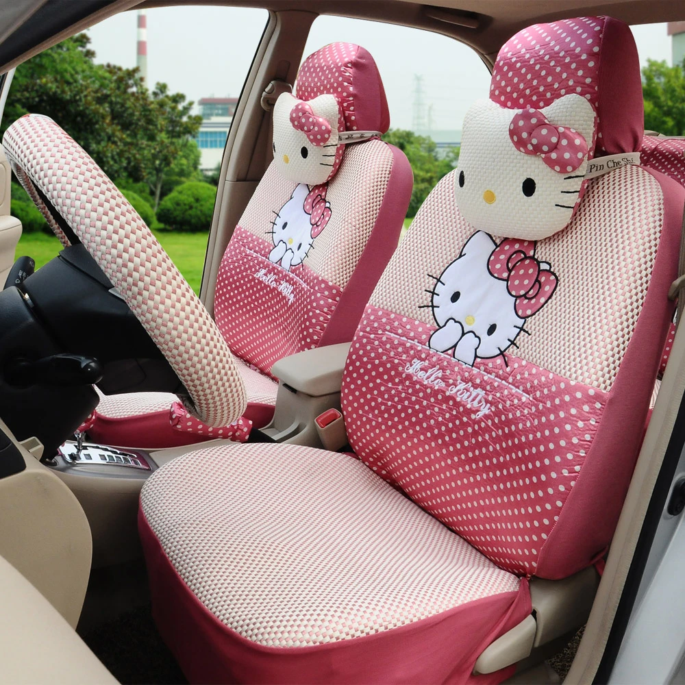 Onrustig overhead Echter Meisjes damesmode leuke roze hello kitty ijs zijde universele autostoel  cover set|car seat cover set|seat cover setcar seat cover - AliExpress