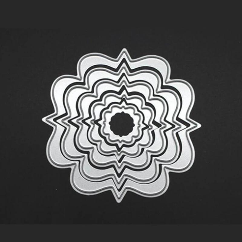 

YLCD095 5pcs Flower Metal Cutting Dies Scrapbooking Stencils Mold DIY Card Album Decoration Embossing Folder Die Cuts Template