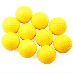 10 шт высокое качество пластиковый мяч для гольфа Спорт на открытом воздухе желтый мягкий эластичный мячи для гольфа тренировочные мячи