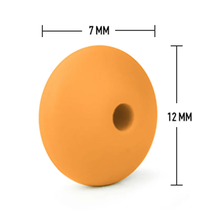 Contas de Lentilha Chenkai Silicone Faça Você Mesmo Bebê Abacus Forma Mordedor Pingente Chupeta Jóias Fazendo Mastigar Grânulo Acessórios 100 Pçs 12x7mm 8 lentilha diy bebê abacus forma mordedor pingente