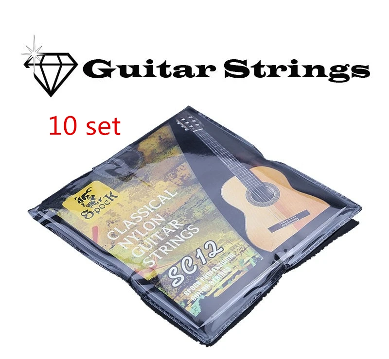 

10 set SC12 Classic Guitar Six Strings Nylon Silver Plating Set Super Light for Acoustic Guitar 6pcs/set acoustic guitar strings