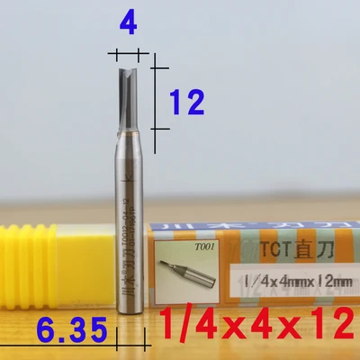1 шт. 1/" хвостовик 1 мм-6 мм TCT прямые фрезы для резьбы по дереву 2 флейты для гравировки по дереву фрезы карбидные Фрезы с ЧПУ - Длина режущей кромки: D-4mm.H-12mm