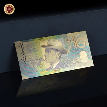 

Nice Gifts Colored Australia Banknote Newest metal Gold Banknote Plated 10 Dollar Pretty Good Bills