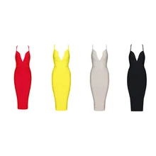 Новое поступление года, Женская фабрика, Лидер продаж, красный, желтый, бежевый, черный, v-образный вырез,, Бандажное платье+ костюм