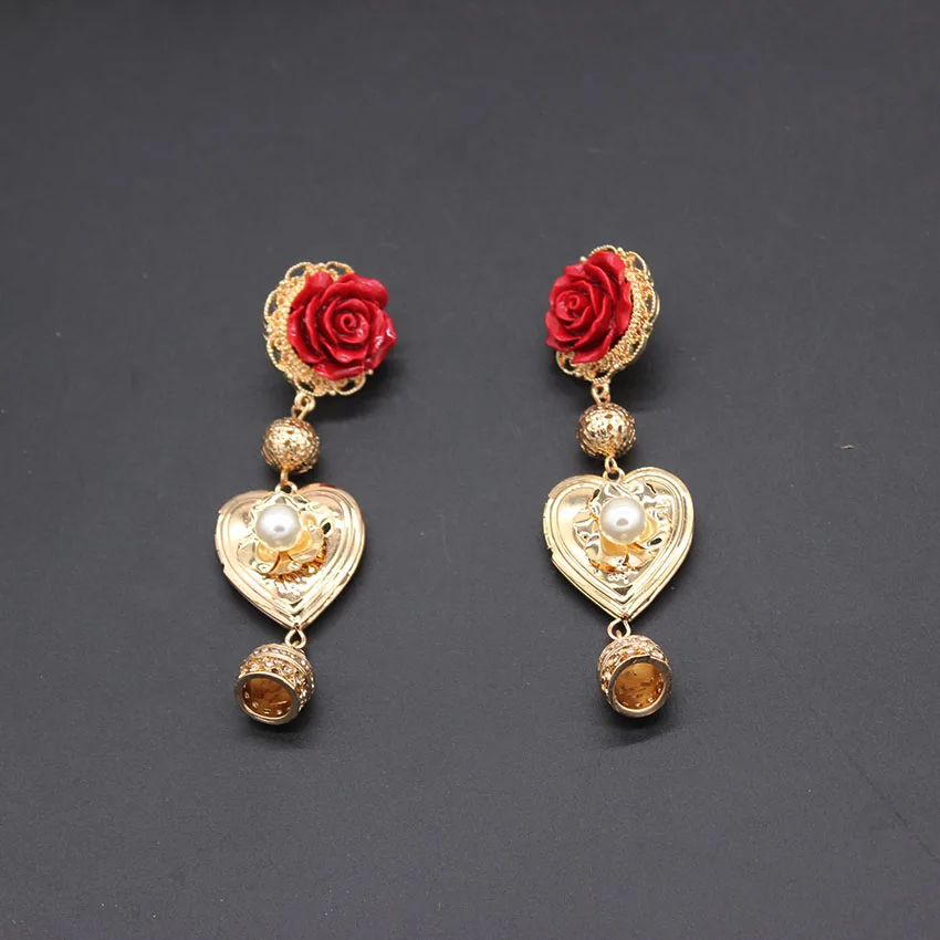 Новые стильные серьги, Роскошные жемчужные серьги в форме сердца, ретро серьги для ночного клуба, барокко, жемчужные серьги в форме сердца 856