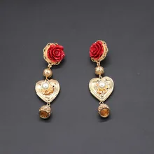 Новые стильные серьги, Роскошные жемчужные серьги в форме сердца, ретро серьги для ночного клуба, барокко, жемчужные серьги в форме сердца 856