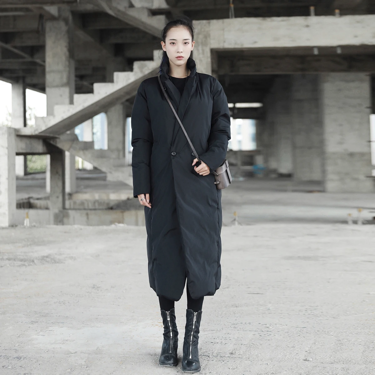 Manteau rembourré Noir Grande eam Manches Coton De Nouveau Black Couleur 2019 À Solide Longues Jd16 Montant Taille Évent Marée Col Mode Printemps Femmes 7qOa6wvq