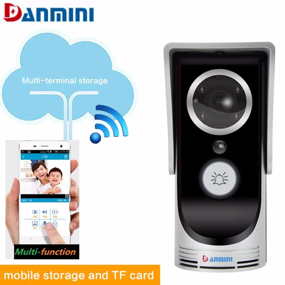 Danmini Smart WI-FI Беспроводной домофона 4 шт. светодио дный ИК ночного видения 720P HD Широкий формат камеры Главная Применение видеодомофон дверной