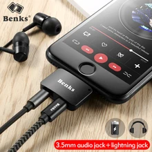 Benks Audio and Lightning Charging Adapter for iPhone 7 8 Plus iOS 11 3 5mm Headphone
