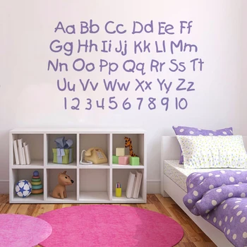 

English Alphabet And Numbers Wall Art Decals Kids Playroom Decor Letter Pattern Wall Stickers Kids Study Learning Mural AZ391