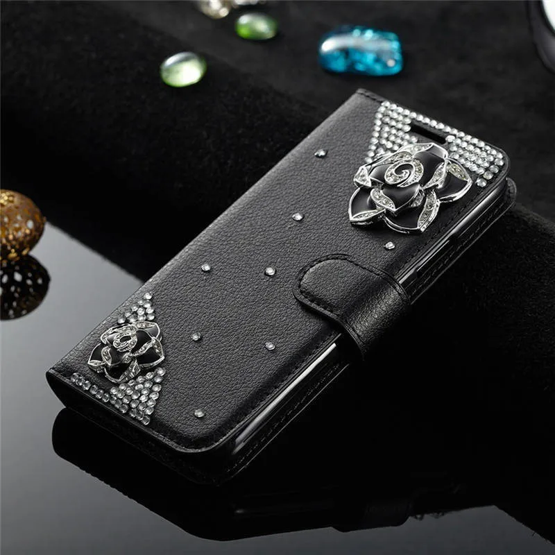 Fashion Rhinestone Diamond PU Leather Cover For Xiaomi Redmi Note2 Note 2 Phone Cases Stand Flip Wallet + Card Slot Coque Fundas | Мобильные