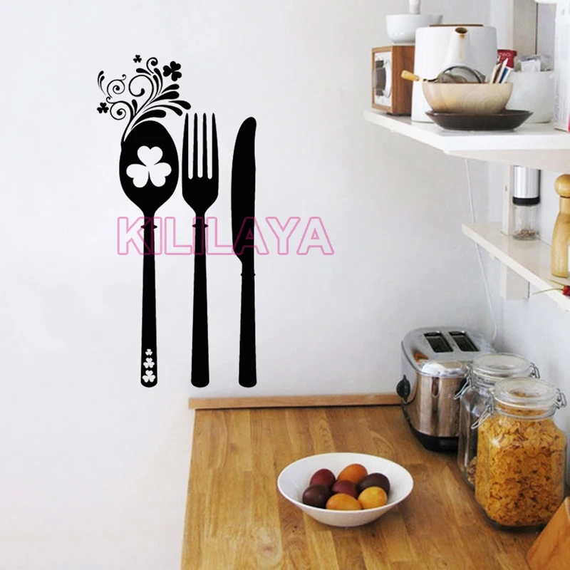 Stickers Flower Irish Cutlery Cuisine Vinyl Wall Sticker Decals Murals