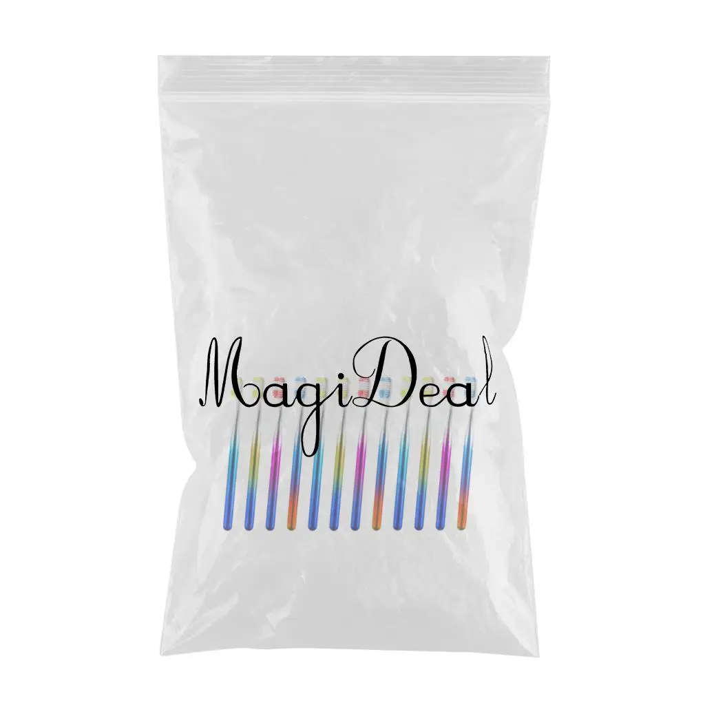 12 X Unisex Toothbrush Double Colorful Hard Bristles Tooth Brush For Travel Hotel