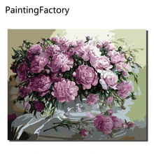 DIY картина маслом в рамке по номерам цветы картины холст живопись для гостиной стены Искусство домашний декор VA-0347