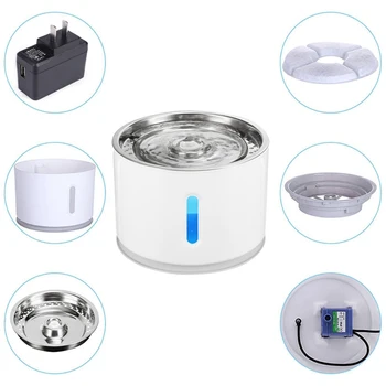 

Pet LED Light Water Bowl USB Reachargable Water Fountain for Cat Dog Mute Automatic Power Off Water Fedder Water Dispenser