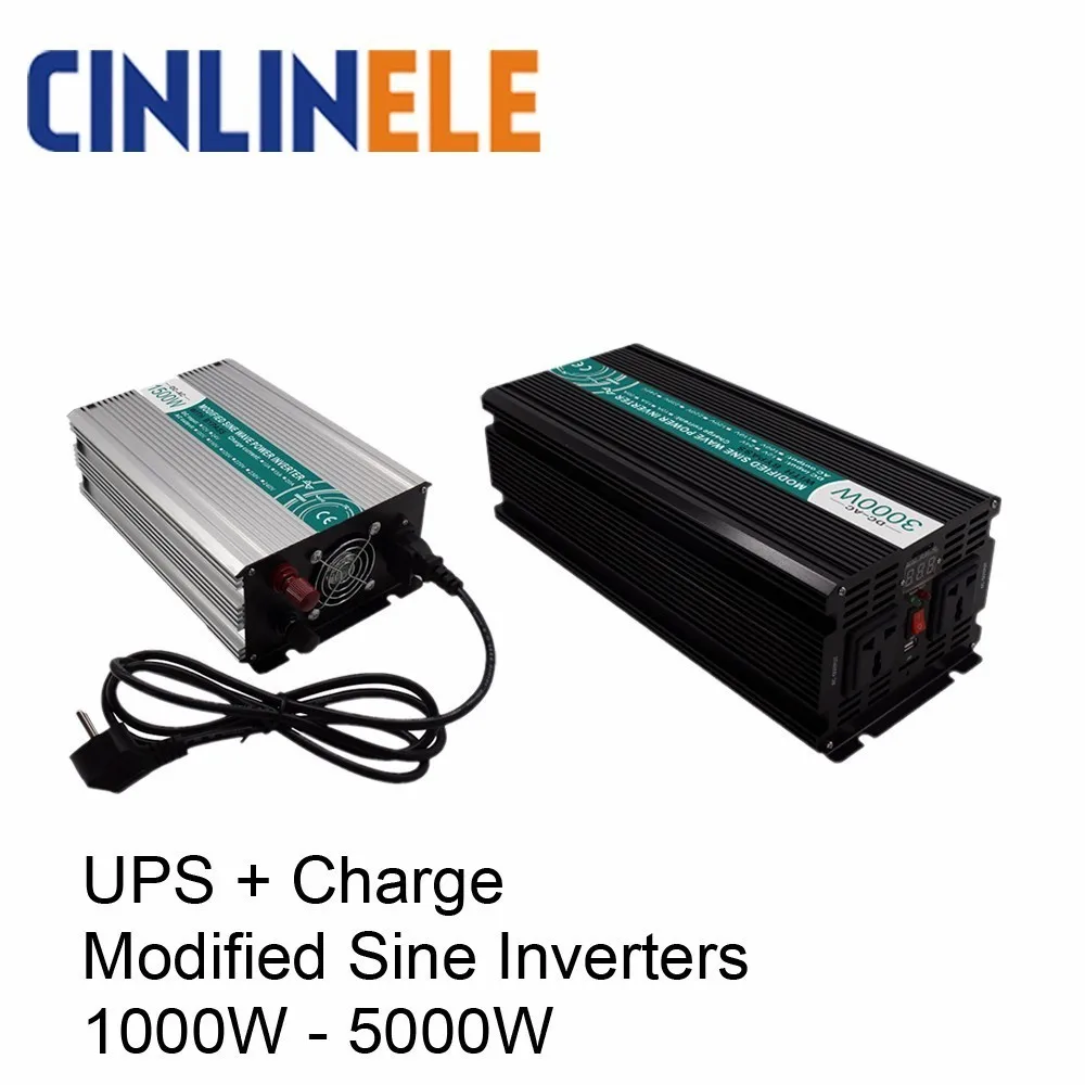 

UPS + Charger Modified Sine Wave Inverter 1000W - 5000W DC 12V 24V 48V to AC 110V 220V 1500W 2000W 3000W 4000W Solar Power Car