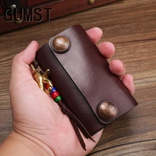 GUMST чехол для ключей из натуральной кожи, кошелек, смарт-сумка для автомобиля, сумка, кольцо, обертывание, органайзер, Чехол для мужчин с брелком