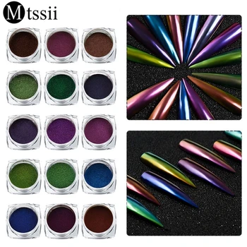 

Mtssii New 0.2g Chameleon Neon Nail Glitter Mirror Iridescent Nail Sequins Chrome Nail Art Pigment Powder UV Gel Polish