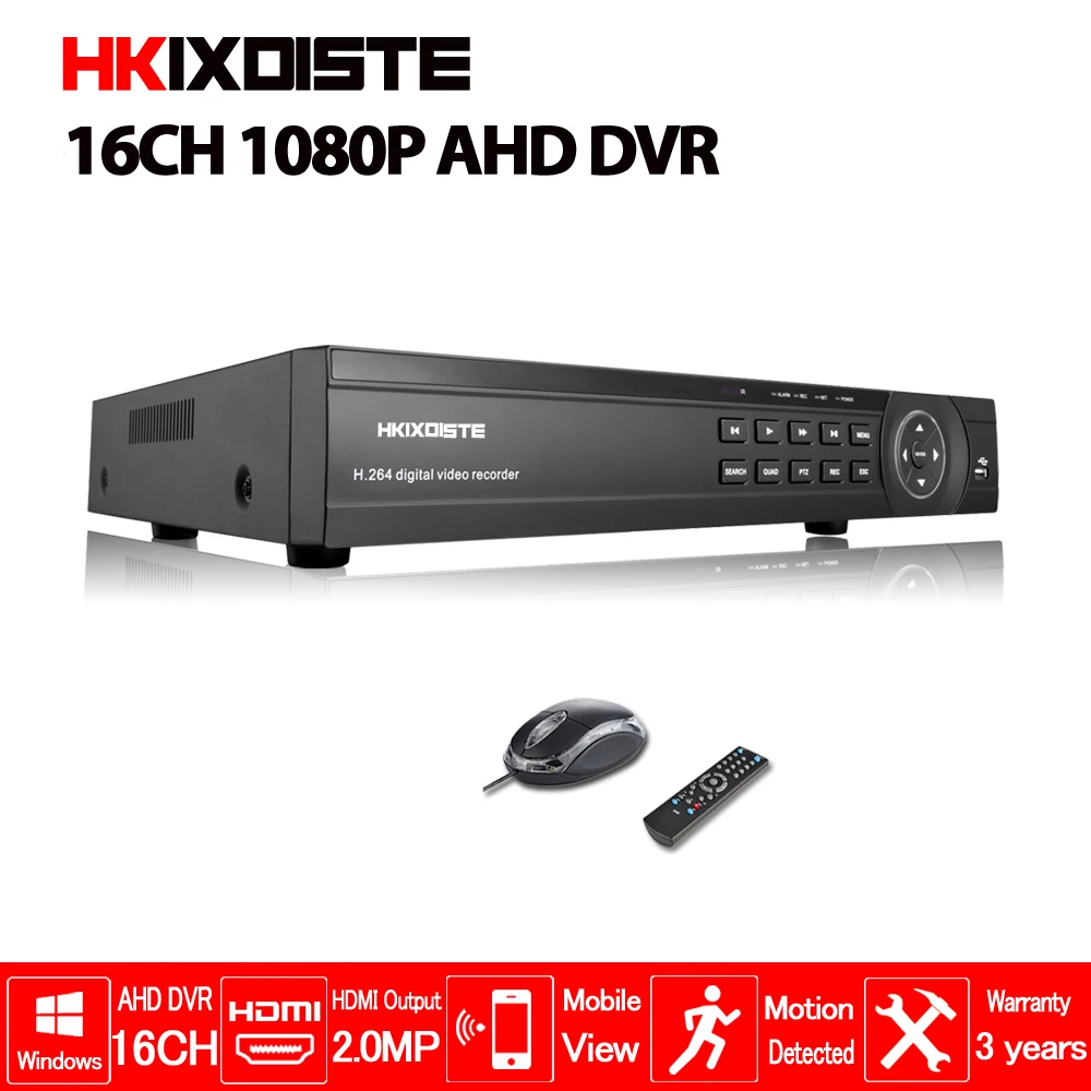 Дешево Горячие 16CH AHD DVR 1080 P 1080N AHD N H камеры видеонаблюдения рекордер Onvif сети 16 канальный IP NVR 1080 P 6CH аудио вход Многоязычная