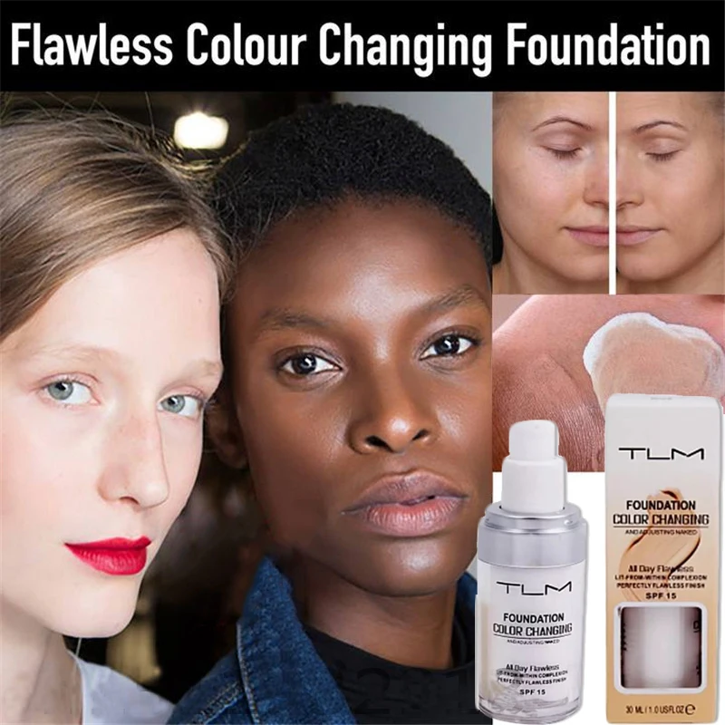 

1pcs Drop shipping TLM Color Changing Liquid Foundation 30ml Makeup Change To Your Skin Tone By Just Blending