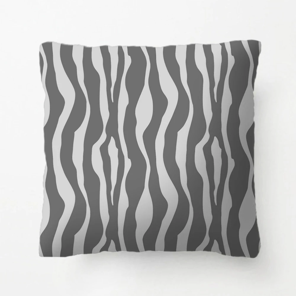 Zebra Stripes Shades Of Grey Pillow Decorative Cushion Cover Pillow Case Customize Gift By