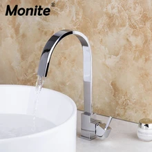Monite хромированный полировальный Поворотный кухонный кран для ванной комнаты умывальник для ванной комнаты раковина для раковины водопроводной воды сосуд туалетный кран смеситель